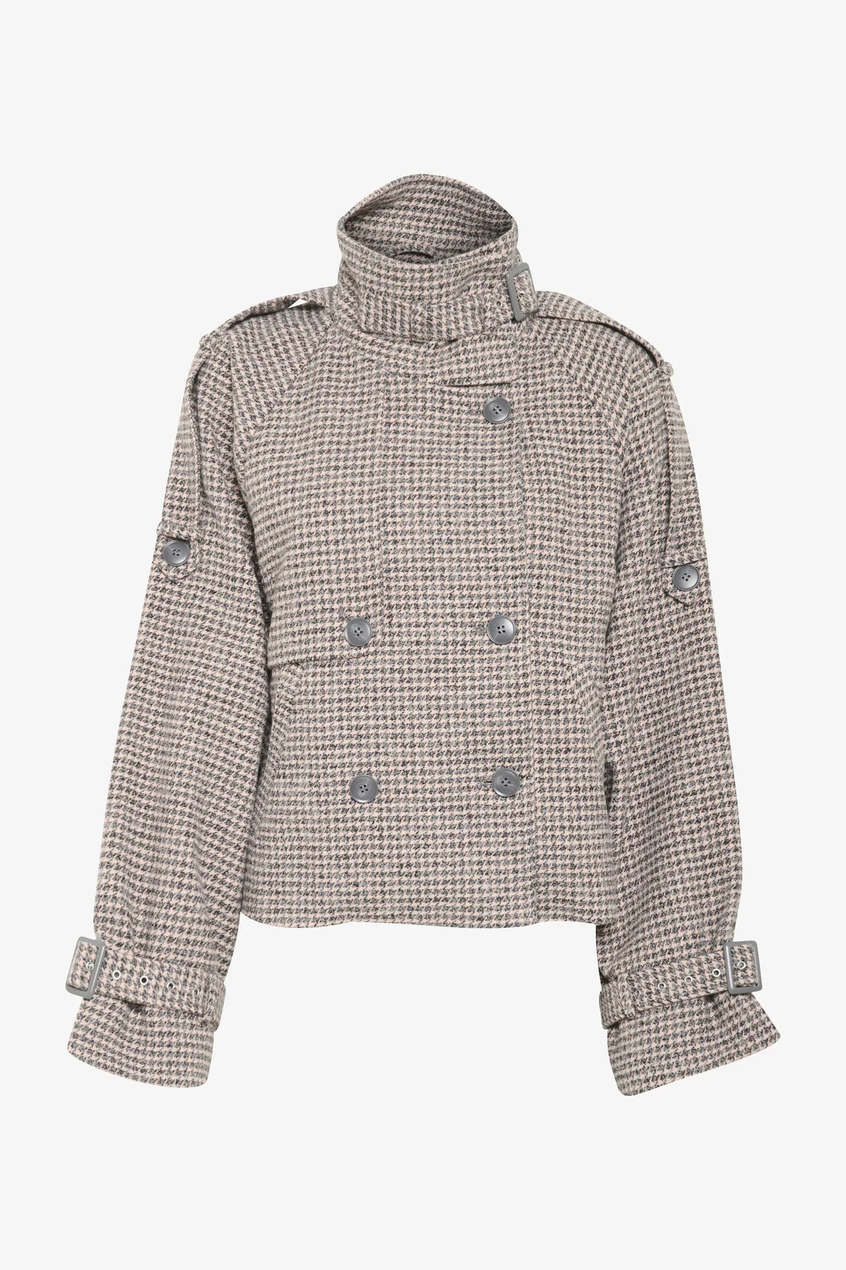 KURZER TRENCHCOAT MIT GLENCHECK – Ansicht 4