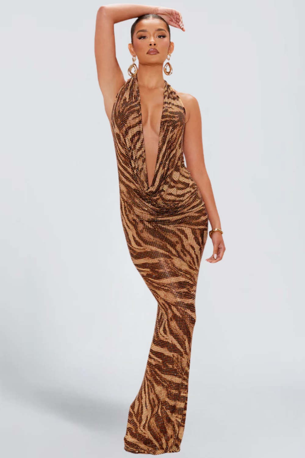 MAXIKLEID LEOPARD SEQUIN – Ansicht 1