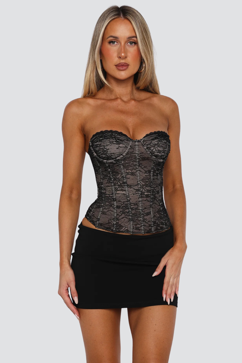 BUSTIER-KORSETT AUS SPITZE – Ansicht 1