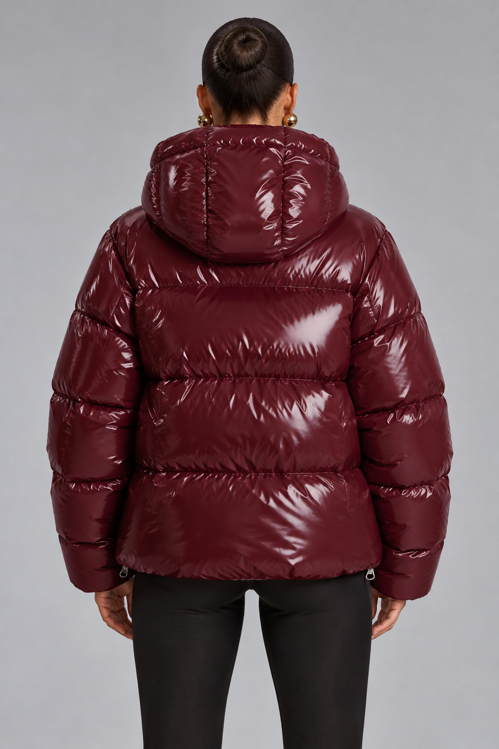 KURZE GLÄNZENDE DAUNENJACKE – Ansicht 2