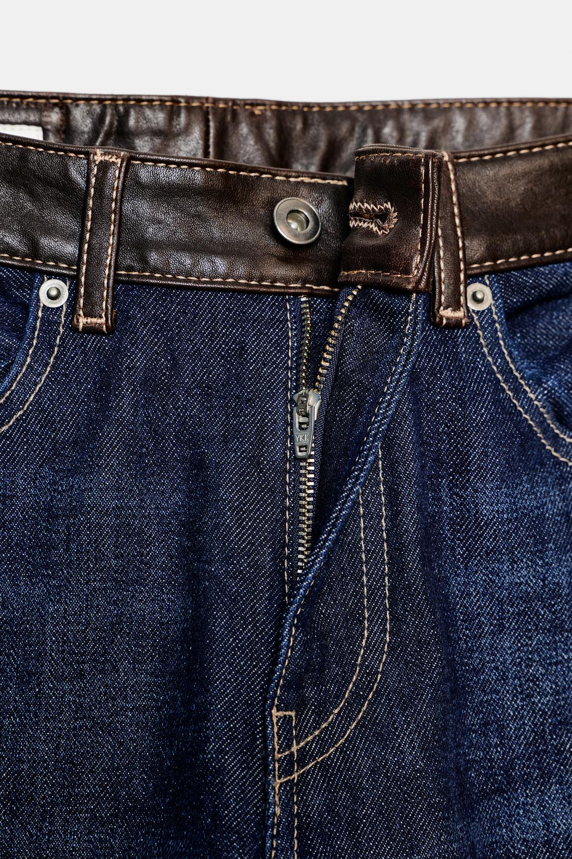 HIGH-WAIST-LEDERJEANS – Ansicht 3