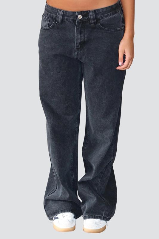 SCHWARZE WIDE-LEG-JEANS – Ansicht 1