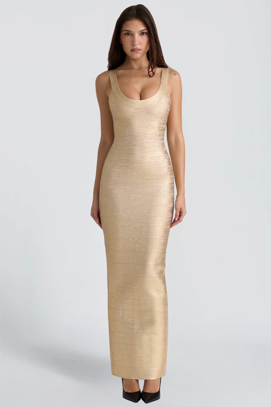 MAXIKLEID CHAMPAGNE – Ansicht 1