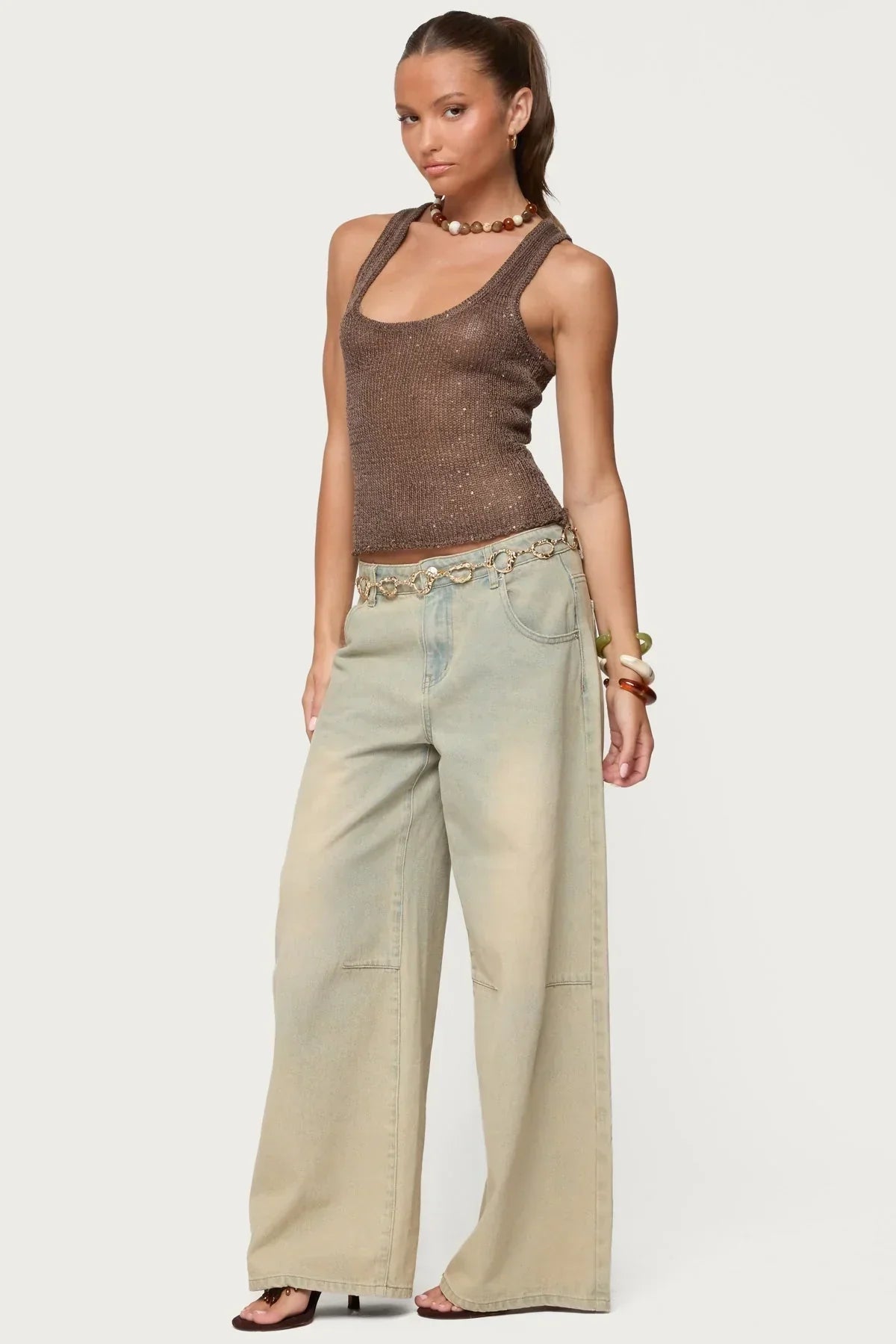 STRICK-TANKTOP ELVIRA MIT PAILLETTEN – Ansicht 3